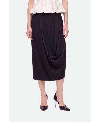 NOCTURNE Women's Draped Pleat Detail Midi Skirt