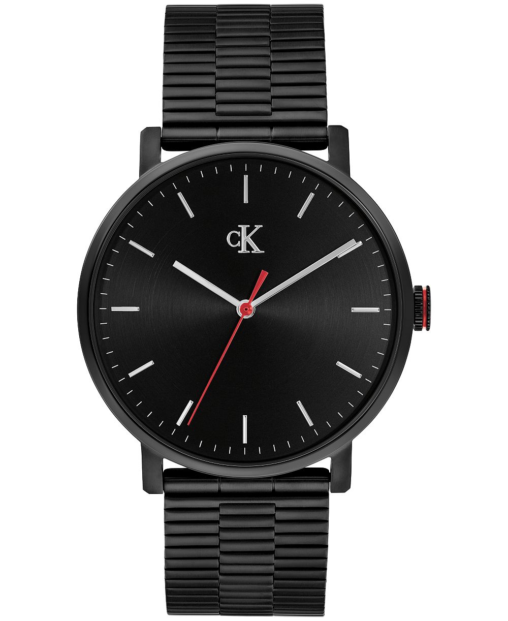 Calvin Klein Men's Iconic Quartz Black Stainless Steel Bracelet Watch 40mm