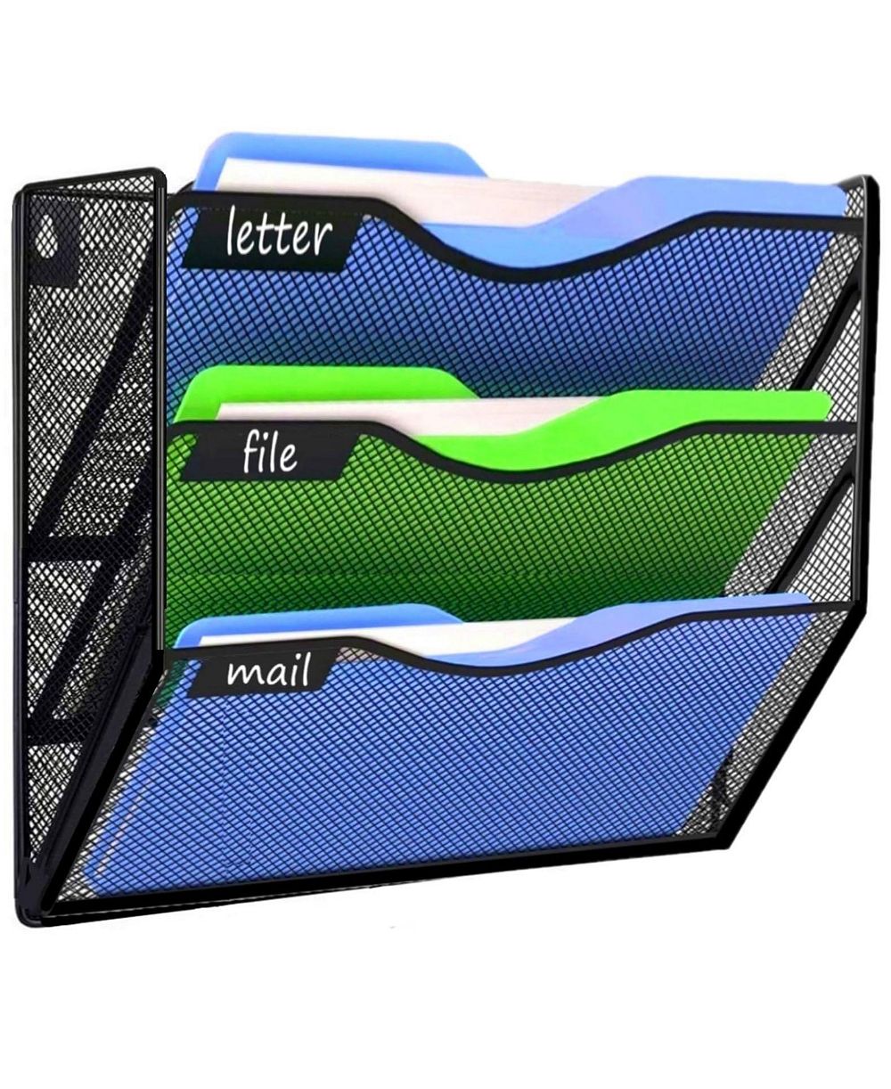 Four Candies Wall File Organizer Metal Hanging Wall Mounted Holder For Home Office