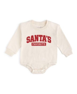 Sweet Wink Baby Boys 0-18M Santa's Favorite Puff Ink Christmas Long Sleeve Romper