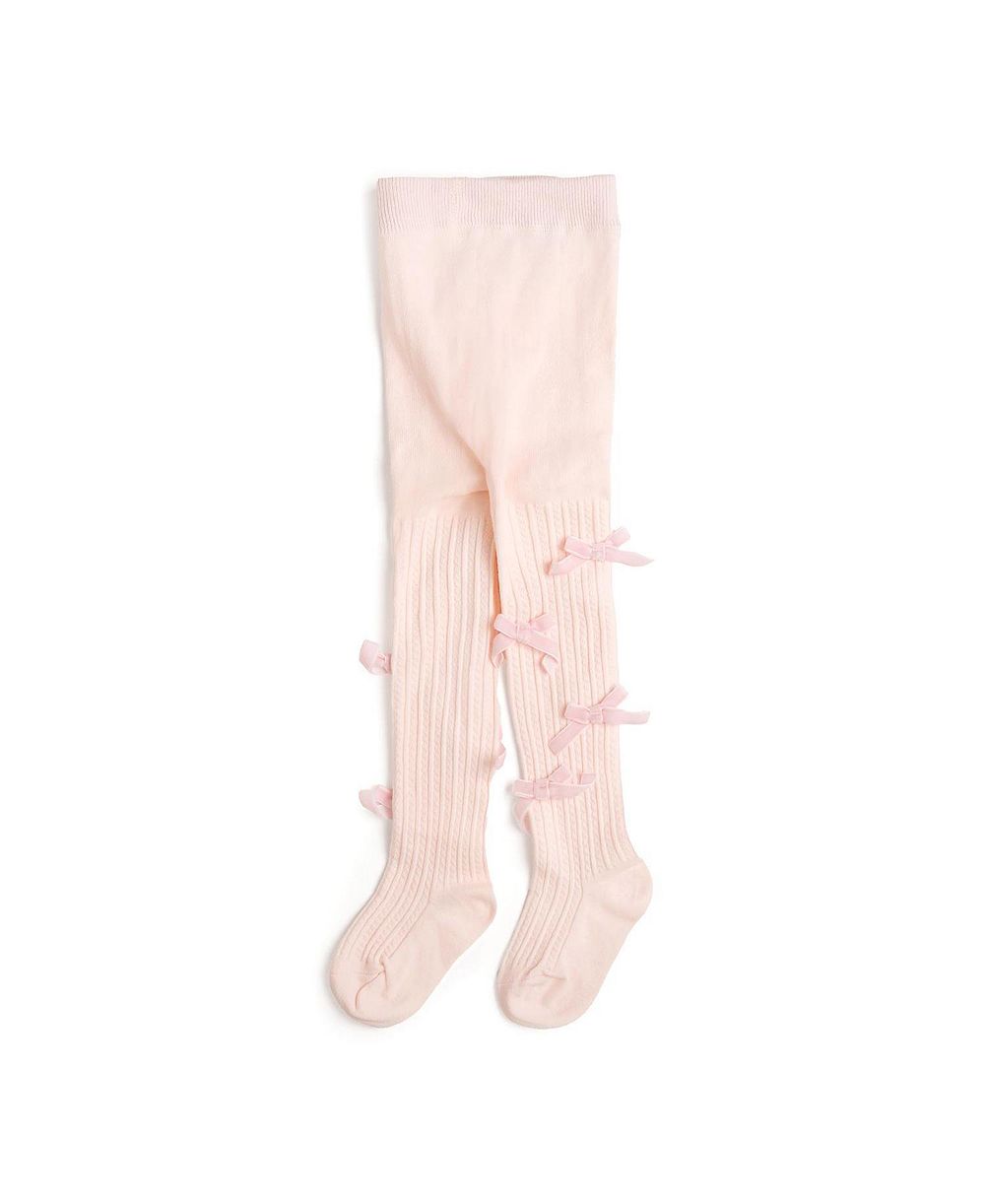 Детские колготки Sweet Wink для девочек 2-4 лет из бархата с бантом, цвет blush