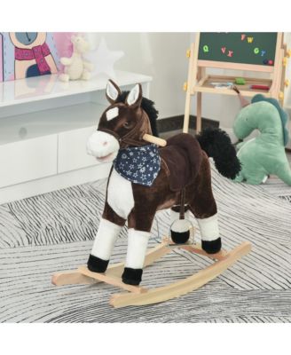 Детский плюшевый качающийся конь Glintex Kids Cowboy с реалистичными звуками, выдерживает 132 фунта, для детей 3-6 лет