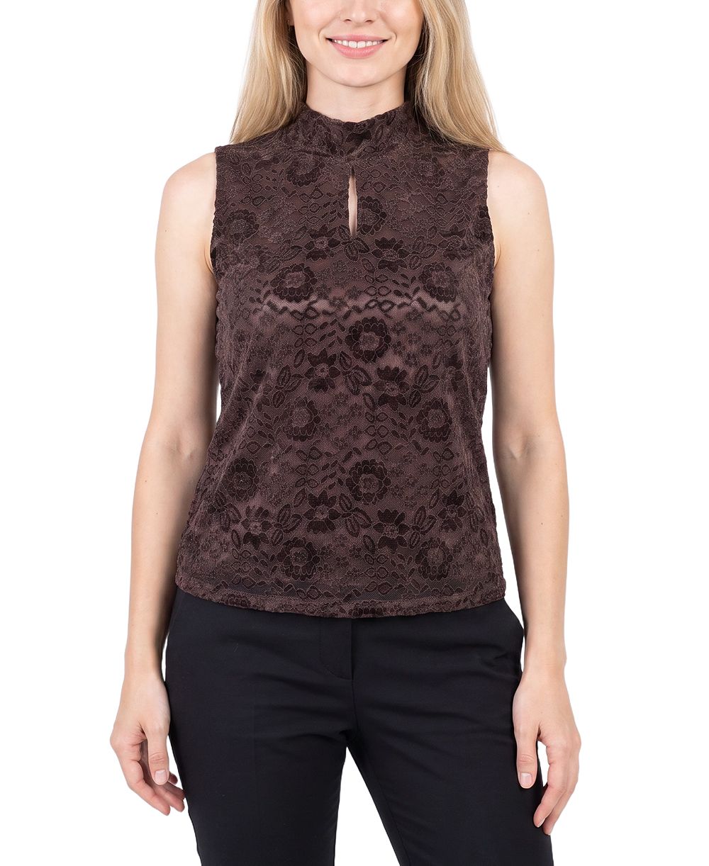 NY Collection Women's Lace Floral Tank Top