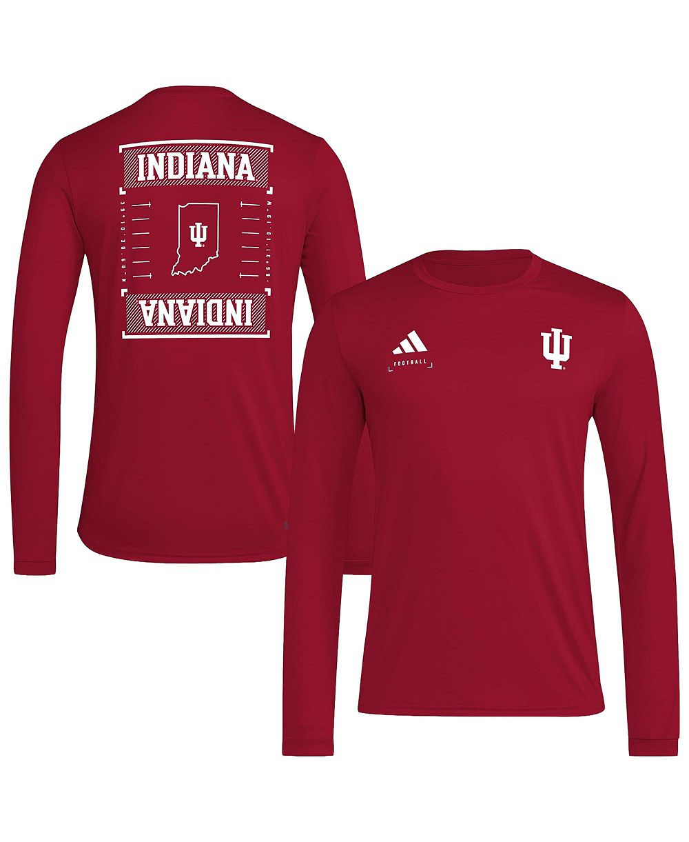 adidas мужская футболка с длинным рукавом и экранной печатью Indiana Hoosiers Locker Football Icon