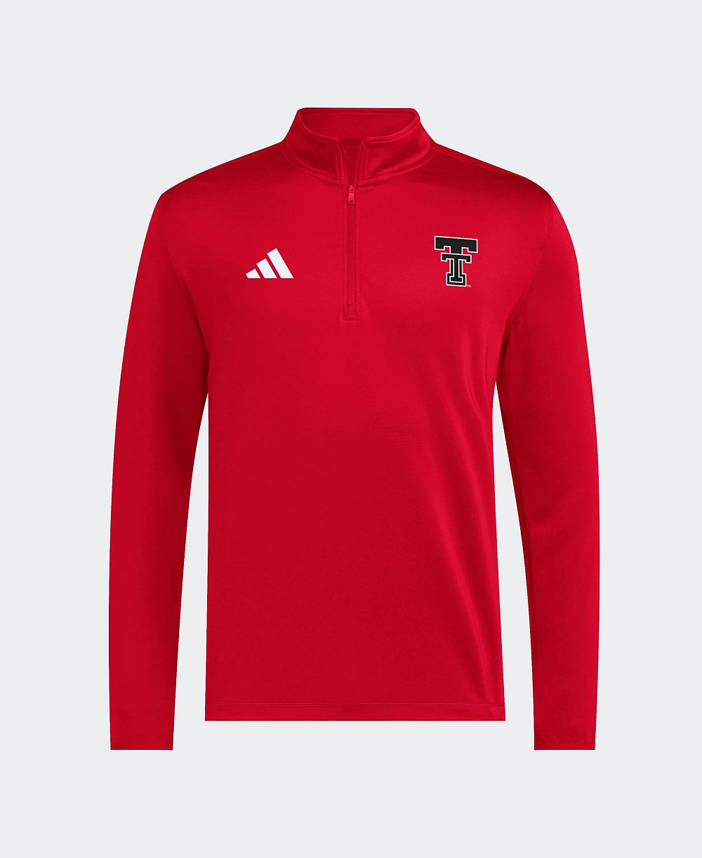 Мужской четвертьзастежка-пуловер adidas Red Texas Tech Red Raiders 2026 Sideline Ultimate 365