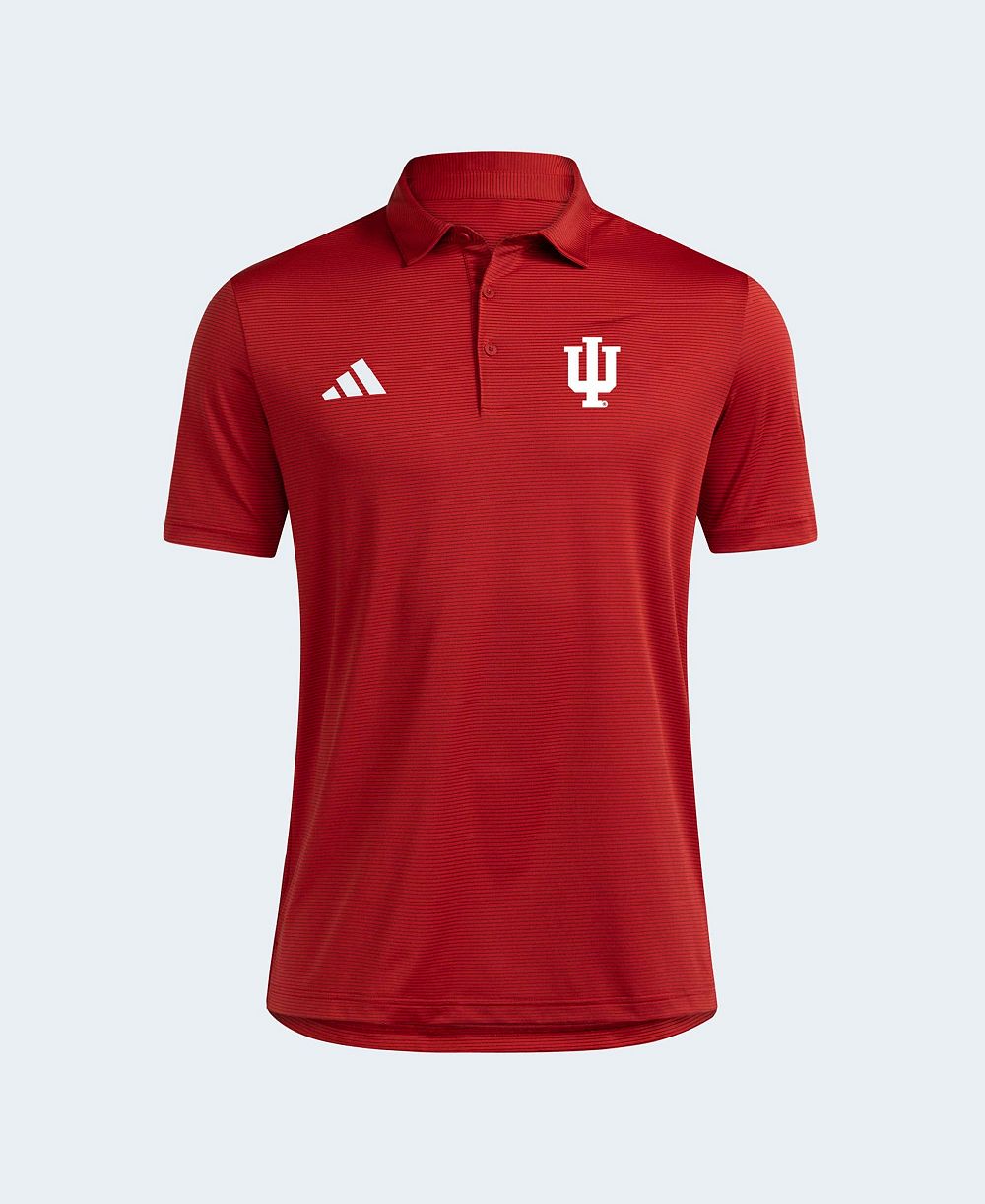 adidas Men's Crimson Indiana Hoosiers Ultimate 365 Stripe Polo Shirt