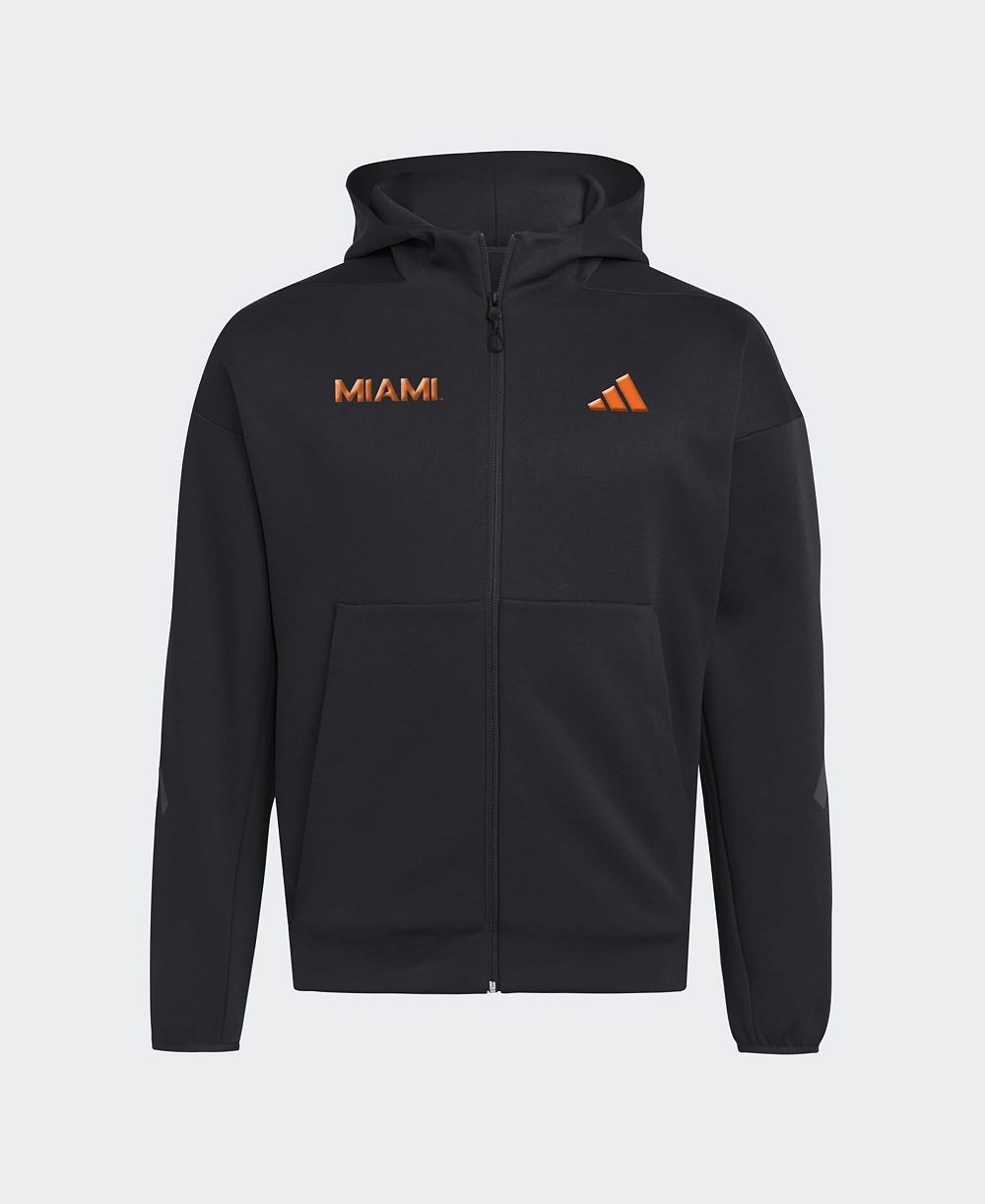 adidas Men's Black Miami Hurricanes Z.N.E Full-Zip Hoodie