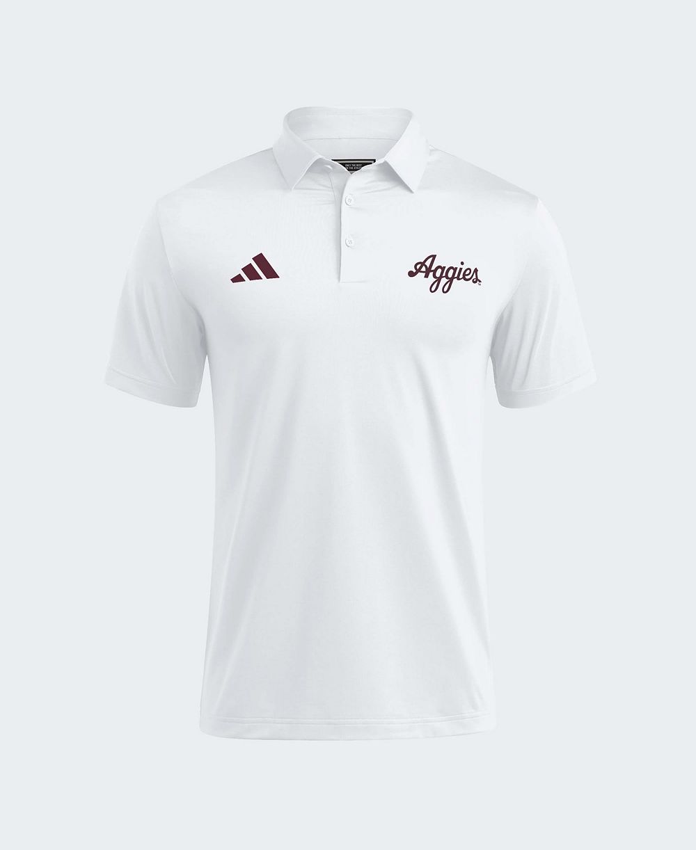 adidas Men's White Texas A&M Aggies Ultimate 365 Solid Polo Shirt