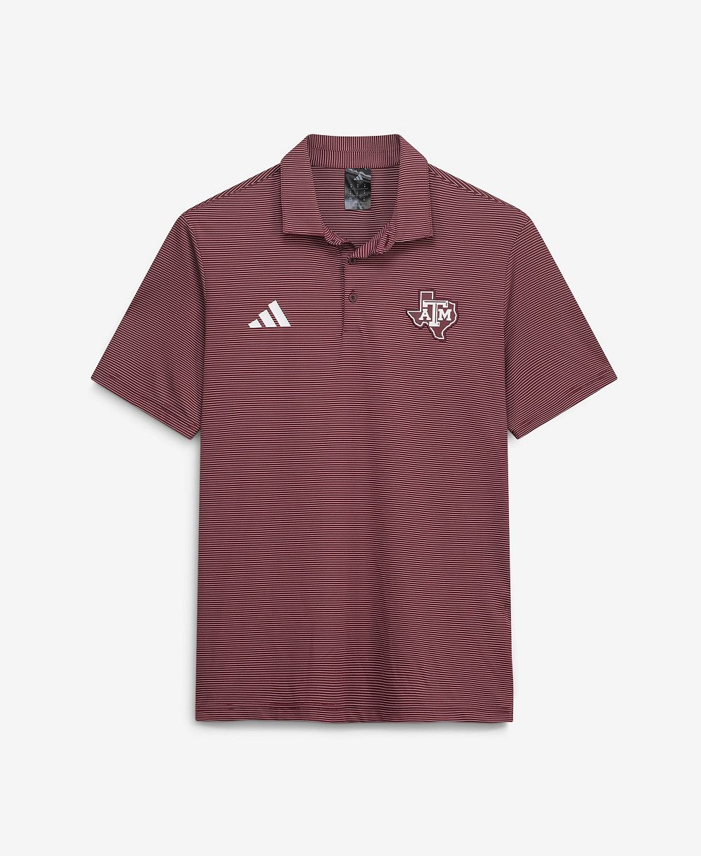 adidas Men's Maroon Texas A&M Aggies Ultimate 365 Stripe Polo Shirt