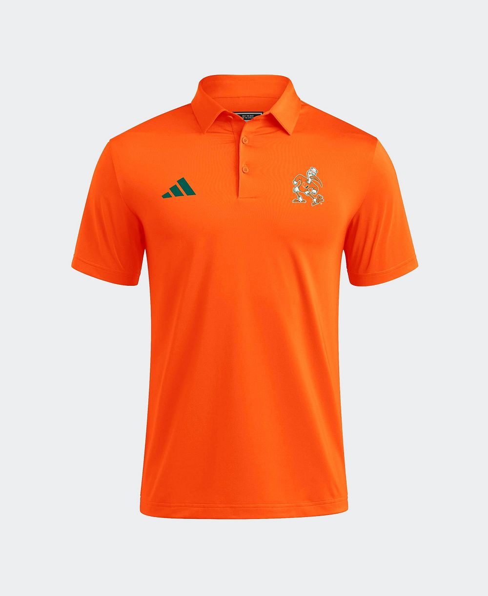 adidas Men's Orange Miami Hurricanes Ultimate 365 Solid Polo Shirt