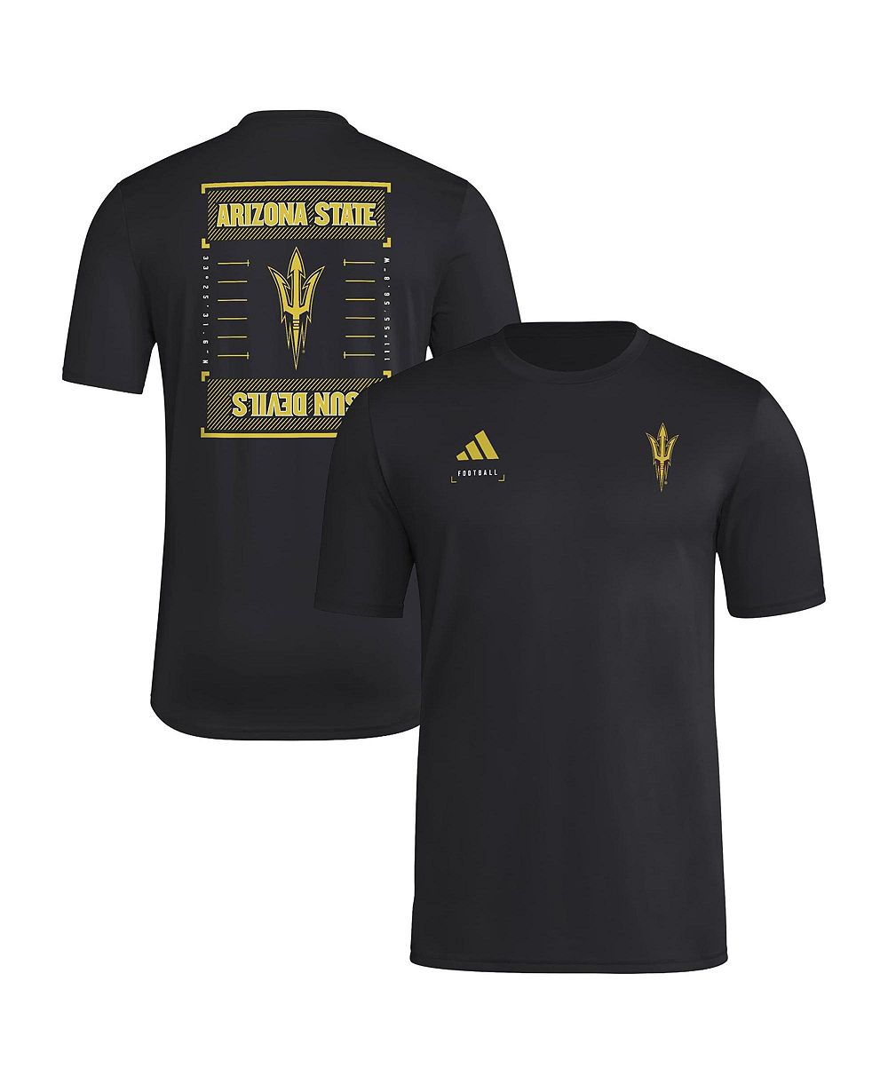 adidas Men's Black Arizona State Sun Devils Locker Football Icon AEROREADY Pre-Game T-Shirt