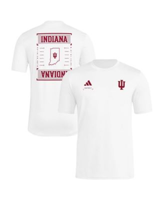 adidas Men's White Indiana Hoosiers Locker Football Icon AEROREADY Pre-Game T-Shirt