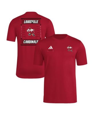 adidas Men's Red Louisville Cardinals Locker Football Icon AEROREADY Pre-Game T-Shirt