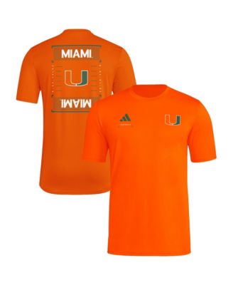 Мужская футболка adidas Orange Miami Hurricanes Locker Football Icon AEROREADY Pre-Game
