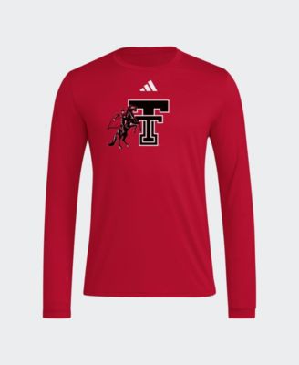 adidas Men's Red Texas Tech Red Raiders Primary Locker Logo Pre-Game Long Sleeve T-Shirt