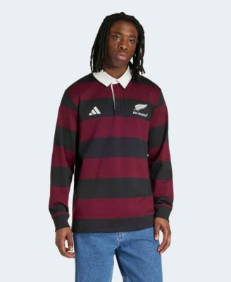 adidas Men's Maroon/Black All Blacks Heritage Long Sleeve Polo Shirt