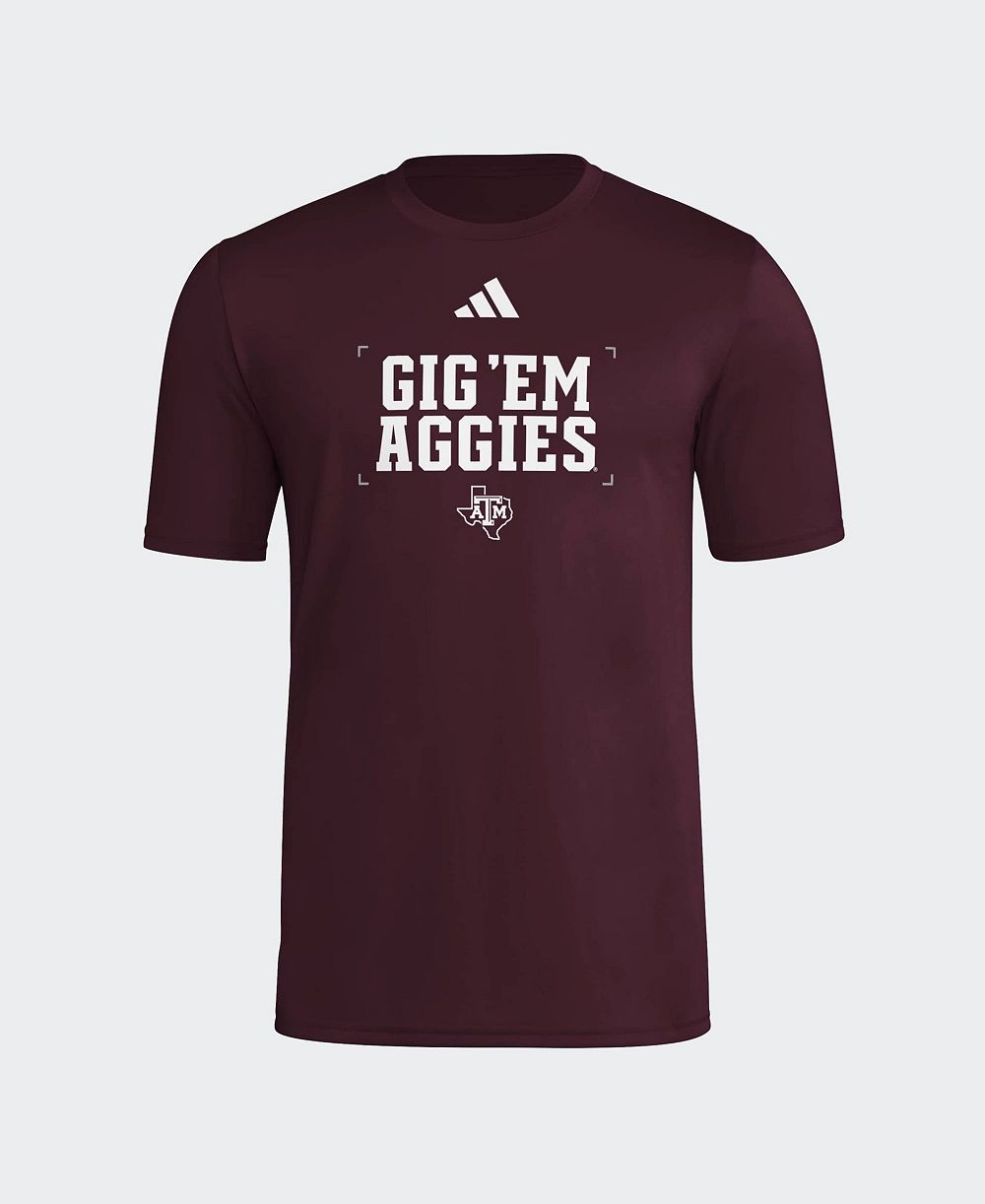adidas мужская футболка Texas A&M Aggies для предматчевой подготовки