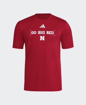 adidas Men's Scarlet Nebraska Huskers Locker Slogan Football Pre-Game T-Shirt