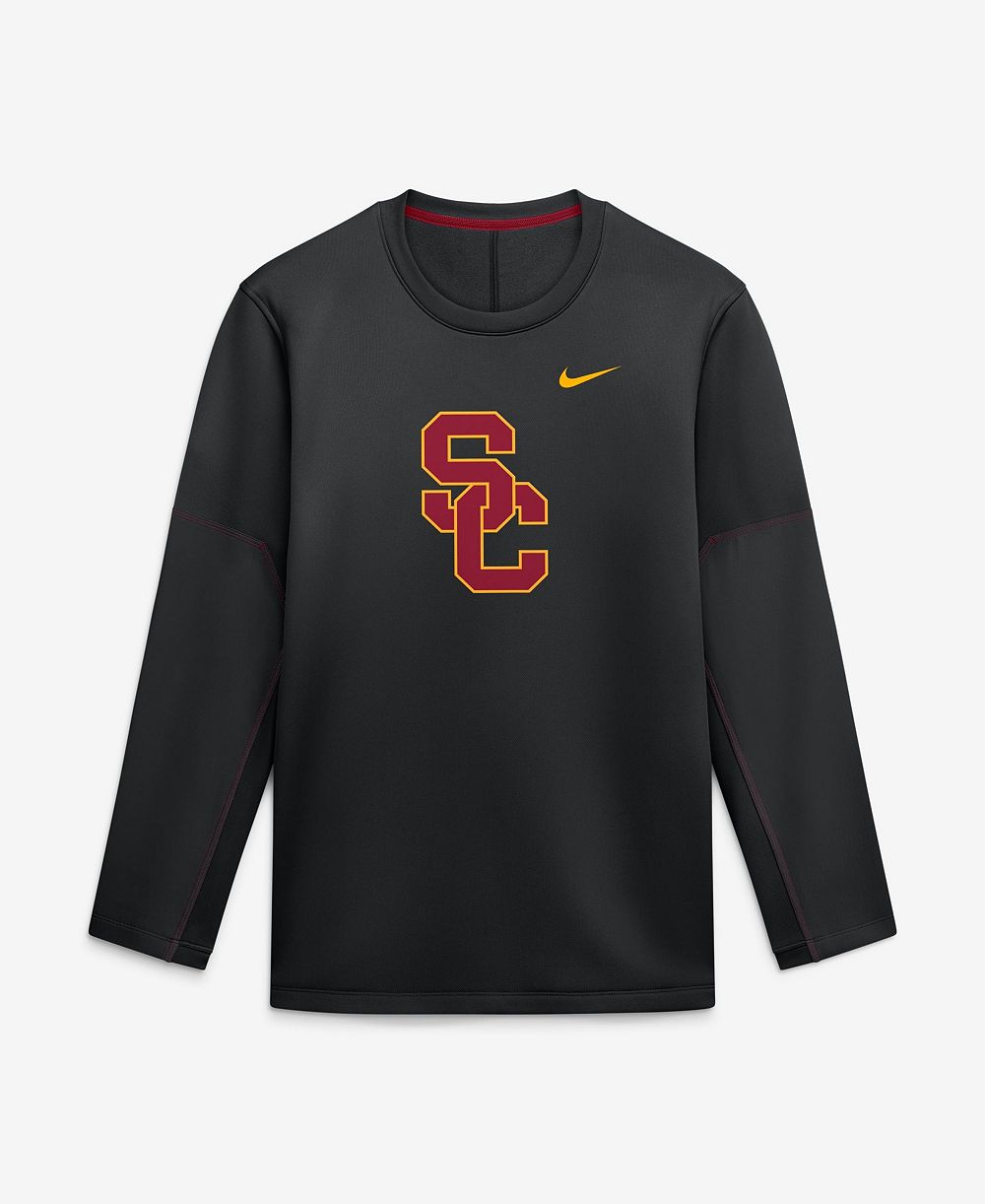 Мужская длинная футболка USC Trojans 2026 Sideline Coaches Therma-FIT Nike