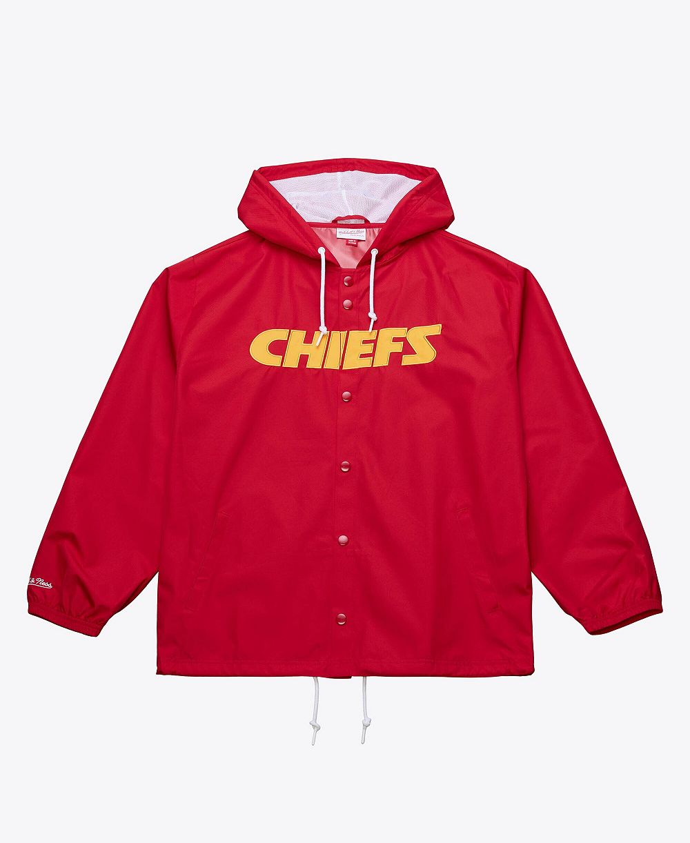 Mitchell & Ness мужская ветровка с капюшоном для тренеров Kansas City Chiefs