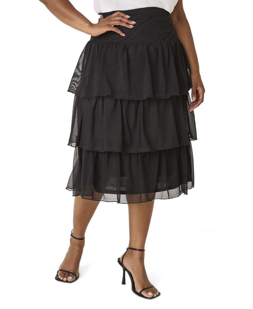 Ashley Stewart юбка из сетки с ярусами большого размера