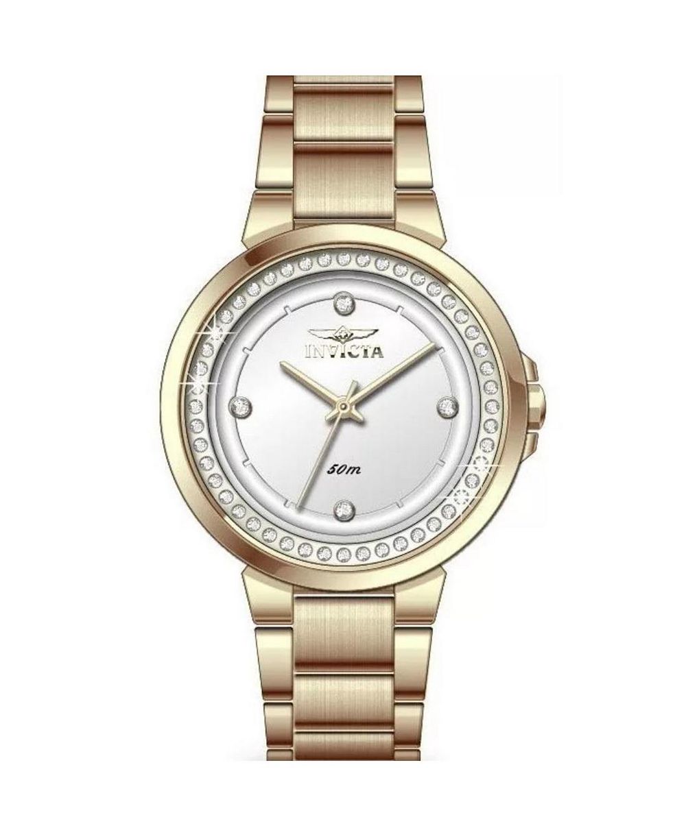 Invicta Women's Quartz Water-Resistant Angel Gold-Tone Stainless Steel Watch, 33mm