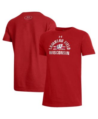 Under Armour Big Boys and Girls Red Wisconsin Badgers 2026 Lambeau Field Collection Arched Lambeau Performance T-Shirt