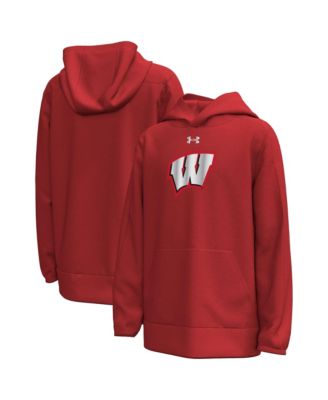 Under Armour Big Boys and Girls Red Wisconsin Badgers 2026 Lambeau Field Collection Metallic Logo Fleece Hoodie