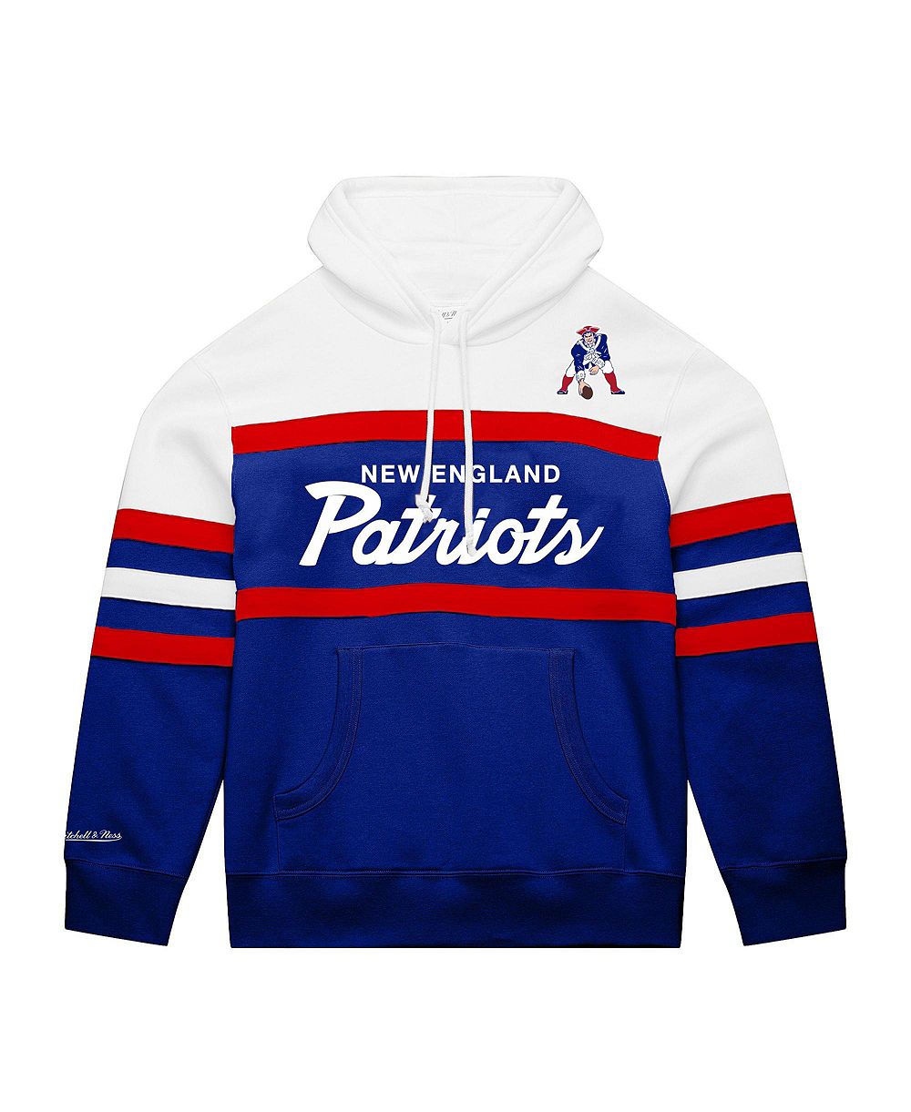 Мужская худи Mitchell & Ness New England Patriots, белая/синяя, Big & Tall, Head Coach