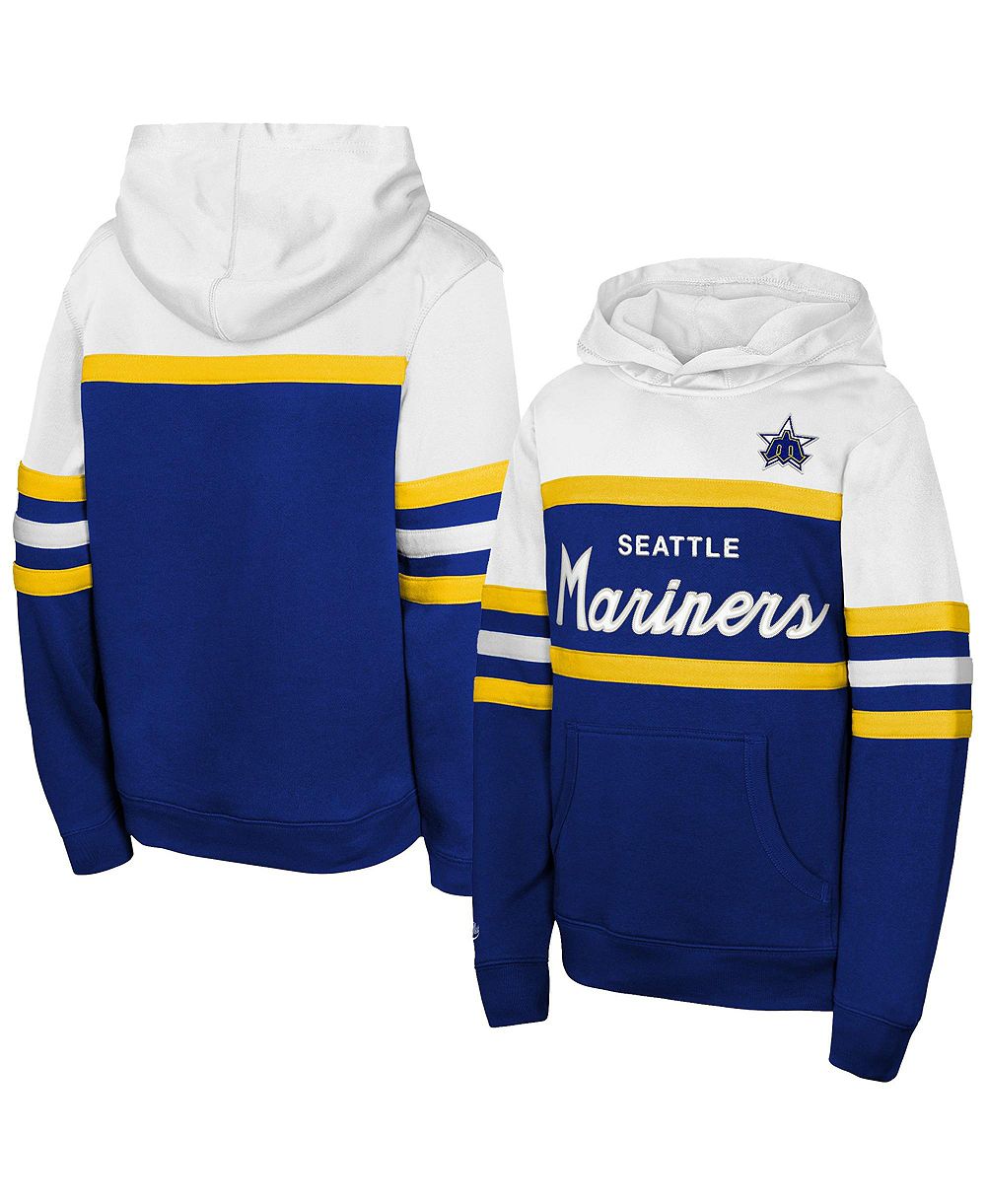 Мужской худи Head Coach Royal Seattle Mariners Throwback Mitchell & Ness для мальчиков