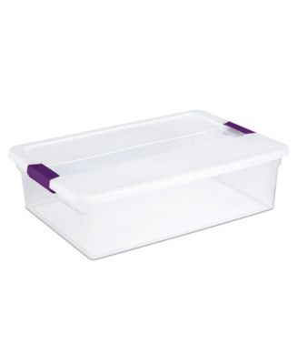 Sterilite 32 Quart Clear View Storage Container Tote w/ Latching Lid, 18 Pack