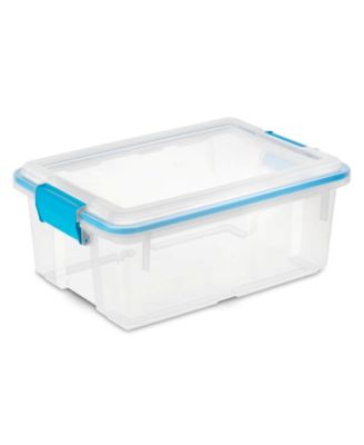 Sterilite 12 Qt Plastic Storage Bin Container Clear Gasket Sealed Box, (18 Pack)