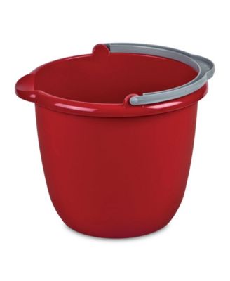 Sterilite Large 10 Qt Easy Pour Spout Pail with Comfy Grip Handle, Red (24 Pack)