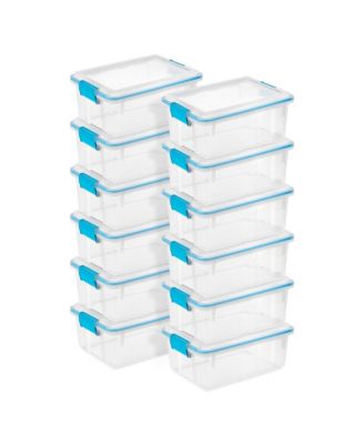 Sterilite 12 Qt Plastic Storage Bin Container Clear Gasket Sealed Box, (12 Pack)