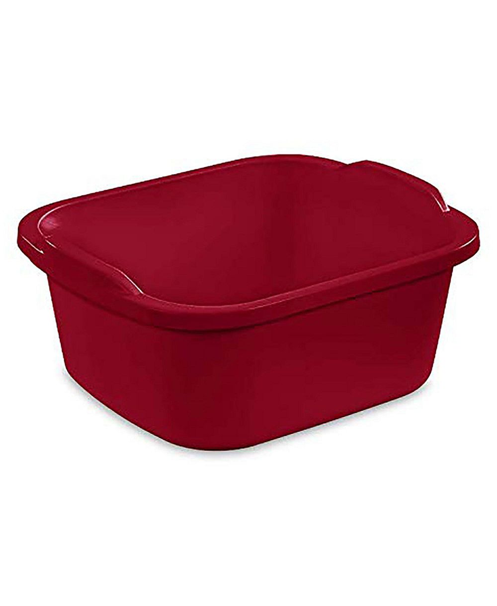 Sterilite Large Multi Function Home 12 Qt Sink Dish Washing Pan, Red (32 Pack)