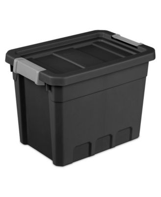 Sterilite 7.5 Gal Rugged Industrial Storage Totes w/ Latch Lids, Black (24 Pack)