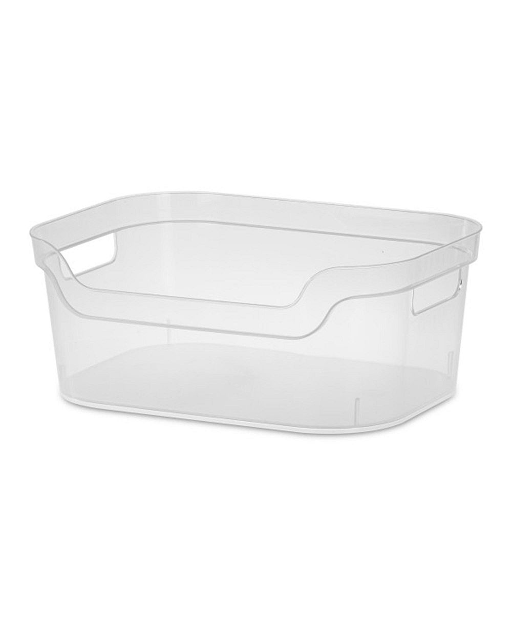 Sterilite 5.25x9.5x13 Inch Open Storage Bin w/ Carry Handles, Clear (24 Pack)
