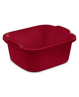 Sterilite Large Multi Function Home 12 Qt Sink Dish Washing Pan, Red (24 Pack)