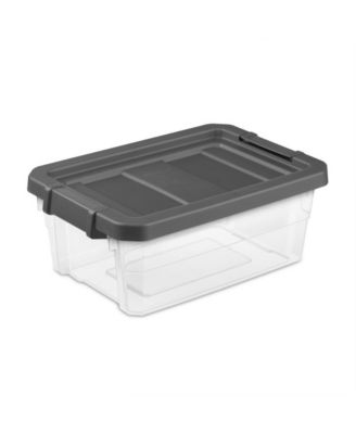 Sterilite 16 Qt Clear Plastic Stacking Storage Containers w/ Gray Lid (18 Pack)