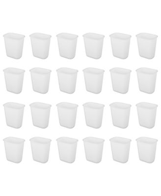 Sterilite 3 Gallon Rectangular Wastebasket Small Home Trash Bin, 24 Pack, White