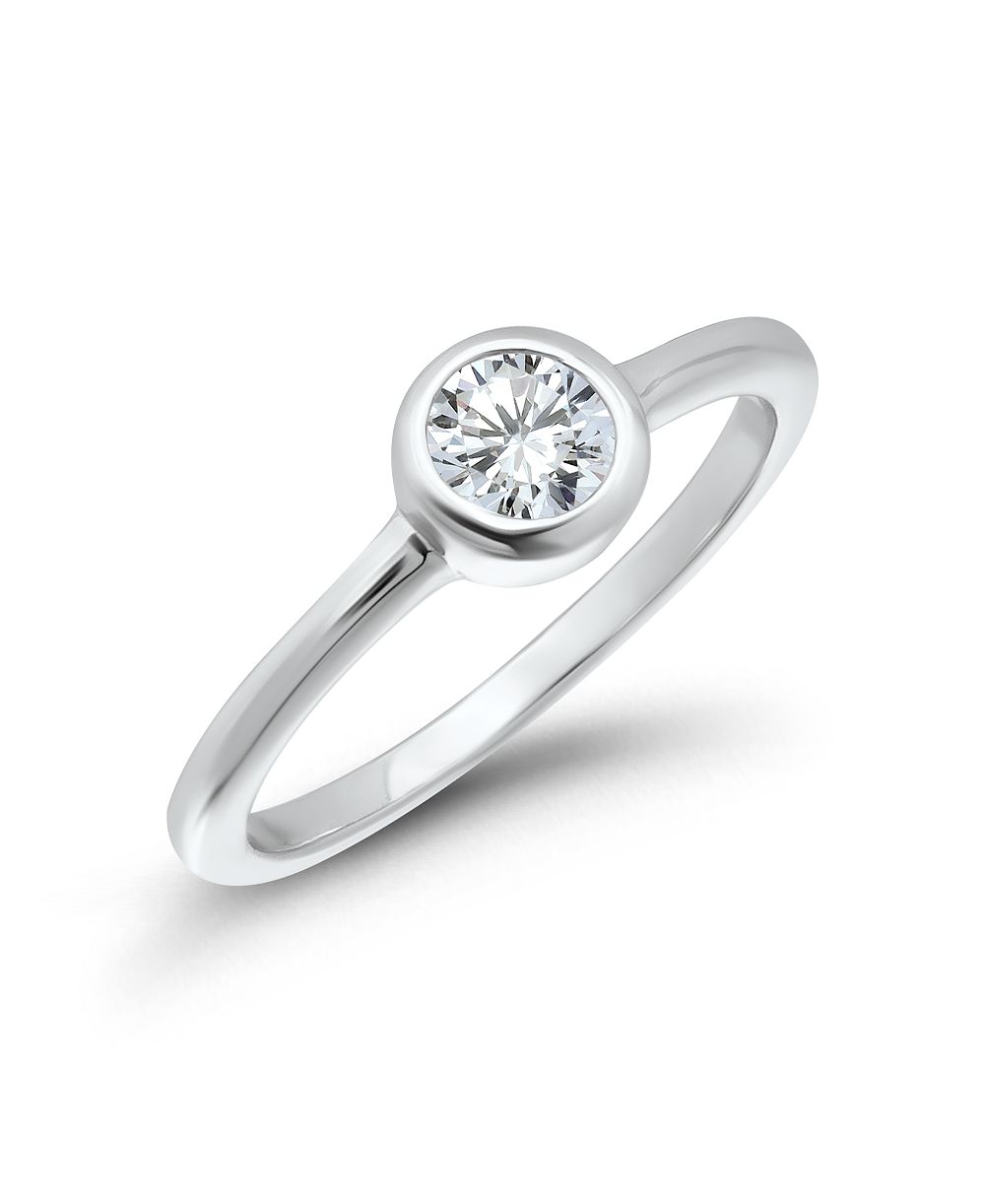 Macy's Cubic Zirconia Round Bezel Setting Pinky Ring