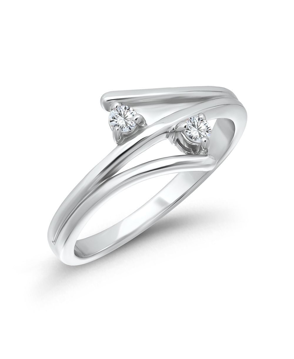Кольцо Macy's Cubic Zirconia Silver-Tone Cocktail & Statement открытое