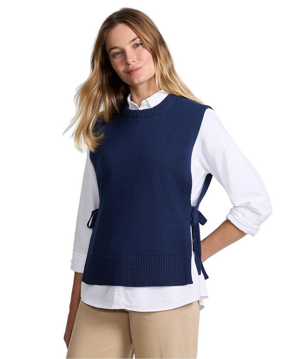 Lands' End Women's Drifter Side-Tie Sleeveless Sweater Vest