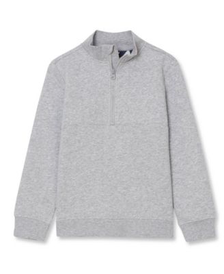 Lands' End Boys' 4-20 Quarter-Zip Mock-Neck Cotton-Blend Fleece Pullover
