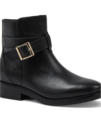 Lands' End Women's Wide Width Leather Buckle Boots