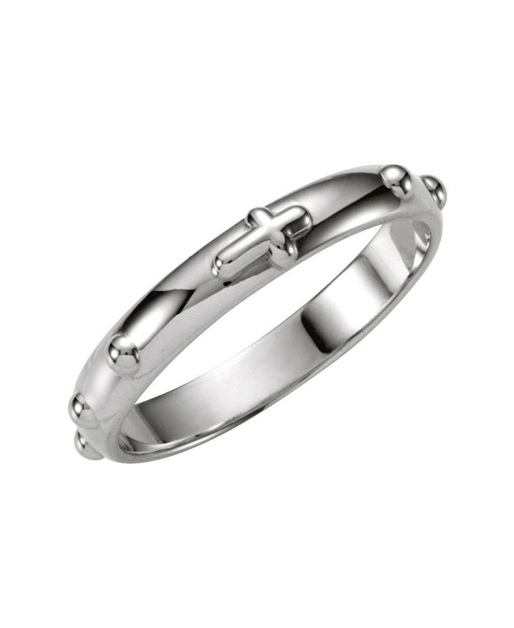 Curata Jewelry Rosary Ring 925 Sterling Silver