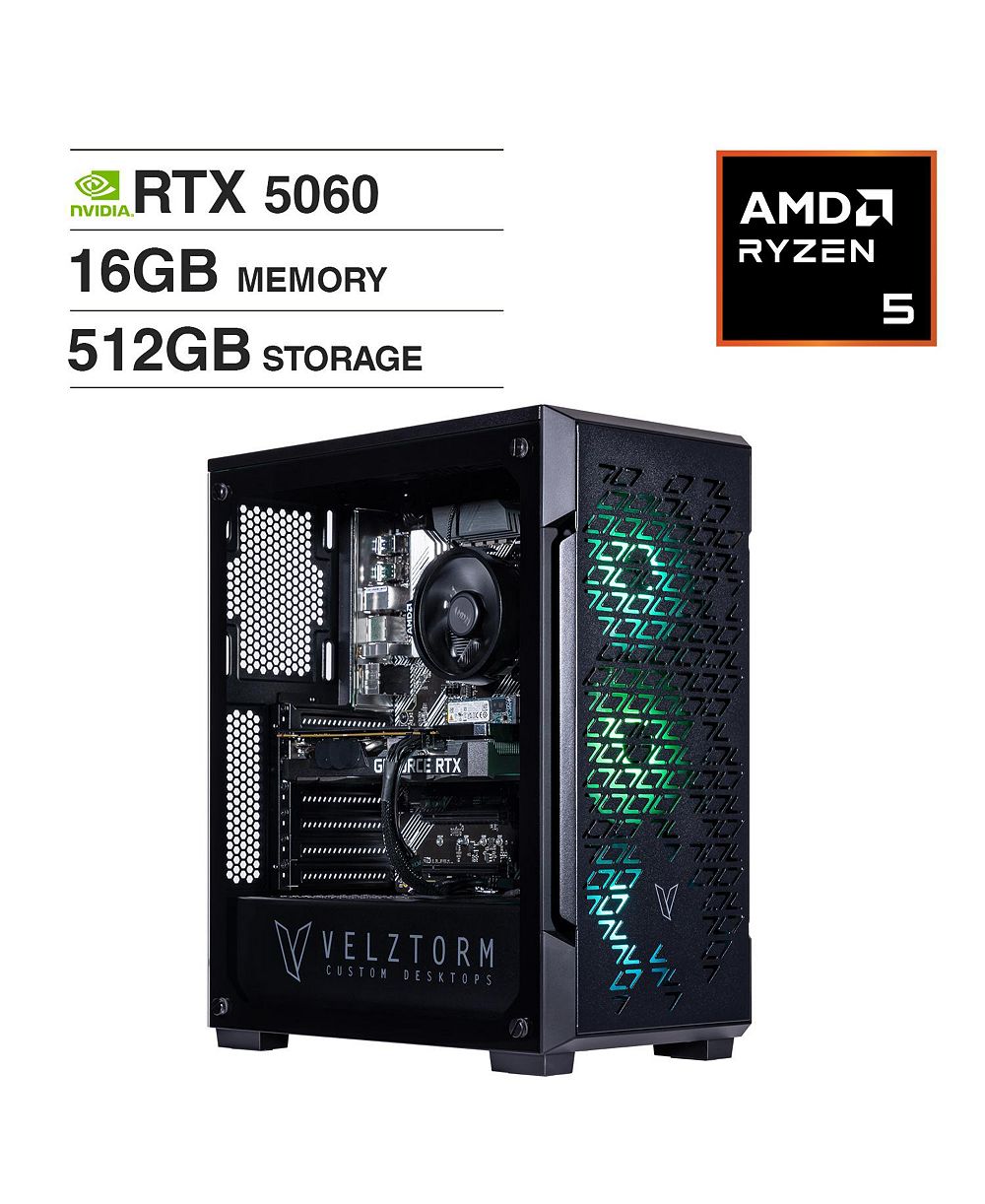 Настольный компьютер Velztorm Fultix с AMD Ryzen 5 5500, 16 ГБ ОЗУ, RTX 5060 (VELZ0053)