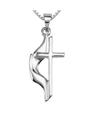 Колье Curata Jewelry из стерлингового серебра с крестом методистов, 18 дюймов
