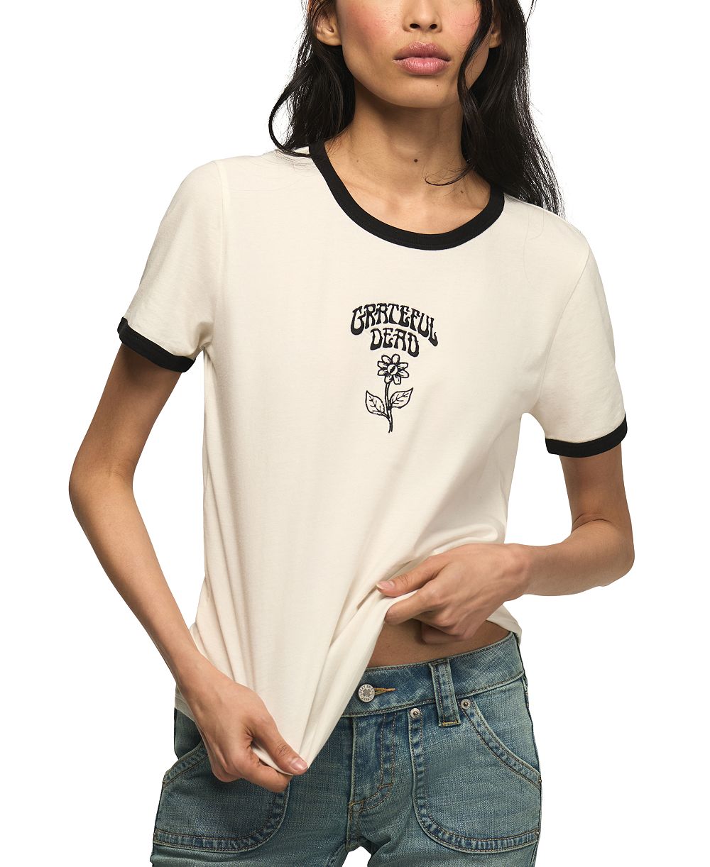 Женская классическая футболка Lucky Brand с круглым вырезом и цветочным принтом Grateful Dead