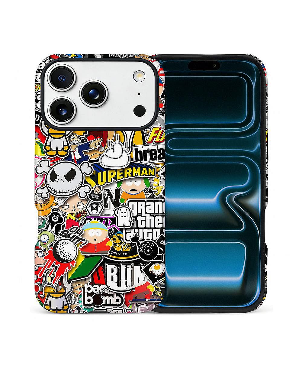 Прочный двухслойный чехол для телефона Lisen, совместимый с Apple iPhone 17 Pro, Stickers Bomb 2
